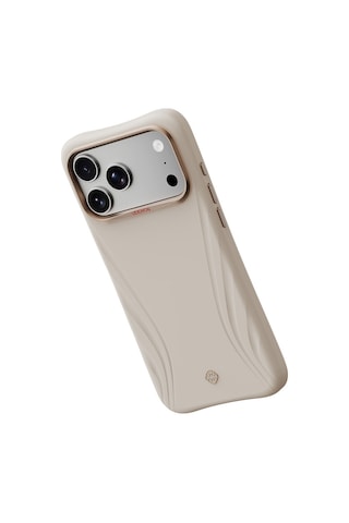 Apple Uyumlu iPhone 18 Pro Uyumlu Kılıf M-safe Şarj Özellikli Çizgili Logolu Udemos Freedom Serisi Kapak Beyaz
