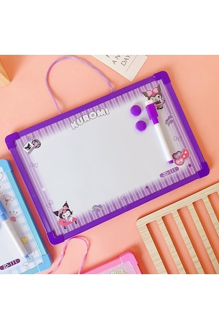 Snapbuy Sanrio Temalı, Kuromi Seçenekli Çift Taraflı Silinebilir Mıknatıslı Yazı Tahtası 30x20cm Mor