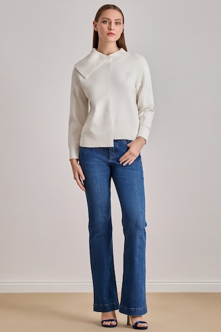 Guitar Relax Fit Ekru Triko Kazak Ekru