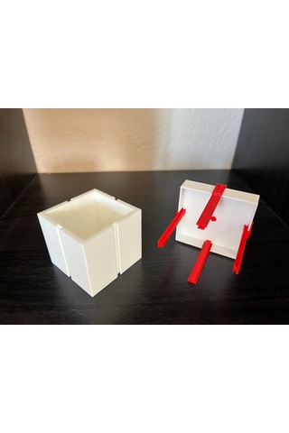 Vaveni 3d Baskı Kapağı Açılabilir Hediye Kutusu Kurdele Detaylı Mini Beyaz Kırmızı Arz