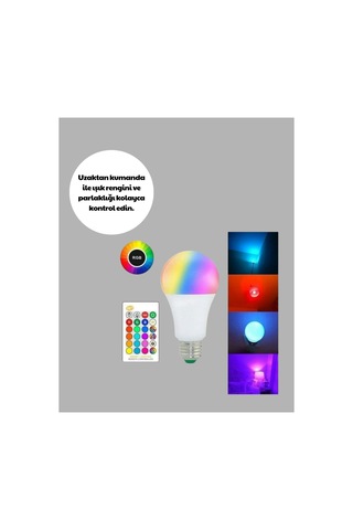 Rgb Uzaktan Kumandalı Led Ampul 16 Renk A Kalite 2025 Model Orijinal Mariposascrt Belirtilmemiş