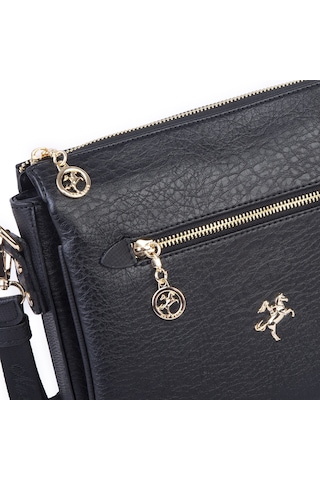 Nas Bag Kadın Çapraz Çanta Kalın Ayarlanabilir Askılı Çanta En: 26 Cm, Boy: 22 Cm Siyah Victoria