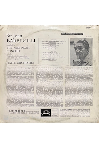 Sir John Barbirolli Viennese Prom Concert Halle Orchestra Lp Klas
