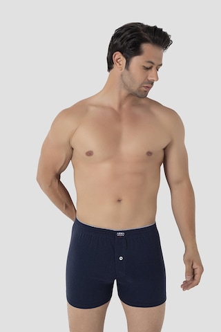 Arma Yıldız Erkek Lacivert Düğmeli Boxer 3'lü Paket %100 Pamuklu Penye Lacivert