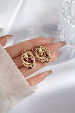 Chavin Gold Bijuteri Retro Tarz Bayan Küpe Ev22sr Gold