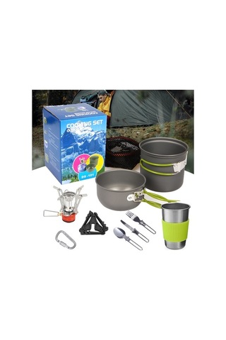 Createtech Taşınabilir Kamp Seti - Yürüyüş, Piknik Ve Pişirme Çözümleri Renkli Skycity 1-2 Kişilik Çok Renkli