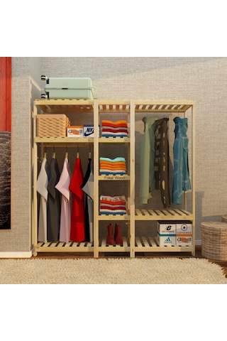 Bado - Açık Ahşap Gardırop