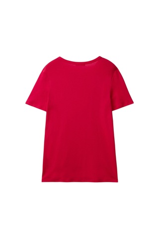 United Colors Of Benetton Kadın Benetton Yazılı Basic T-shirt Fuşya