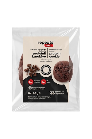 Pro Yüksek Proteinli Çikolata Parçacıklı Kakaolu Kurabiye 60gr