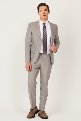 Altınyıldız Classıcs Erkek Bej Ekstra Slim Fit Dar Kesim Mono Yaka Desenli Takım Elbise
