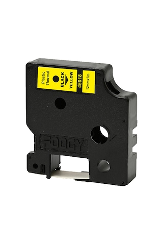 Foogy Dymo D1 Etiket Muadili 12 MMx 7 M Sarı-Siyah
