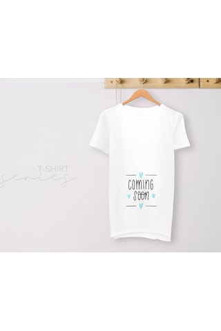 Bk Gift Espri Tasarımlı Beyaz Hamile Tişörtü, Hamileye Hediye, Yeni Anne Hediyesi, Arkadaşa Hediye-14 001