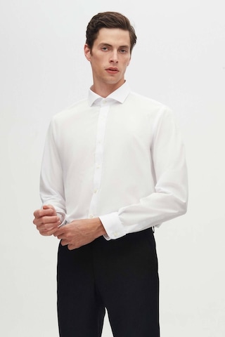 D'S Damat Ds Damat Slim Fit Beyaz Italyan Yaka Dar Kesim Klasik Kravatlık Uzun Kollu Kolay Ütülenebilir Nefes 2HF02ORT4185 Beyaz