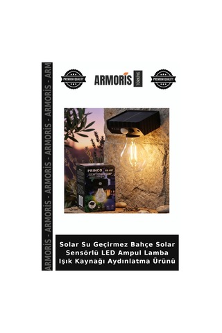 Solar Su Geçirmez Bahçe Solar Sensörlü Led Ampul Lamba Işık Kaynağı Aydınlatma Ürünü