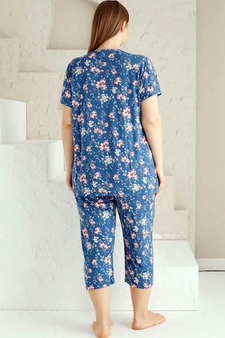 Alimer Kadın İndigo Büyük Beden Bermuda Pijama Takm Edy2735b-i İndigo