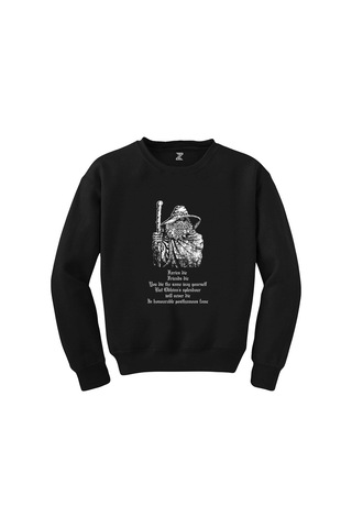 Burzum Old Siyah Sweatshirt Beyaz