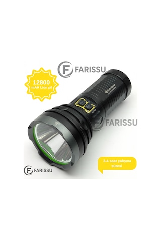Gold Silver Gs-14200 Profesyonel Şarjlı El Feneri 50w 5000 Lümen - Powerbank Özellikli Siyah