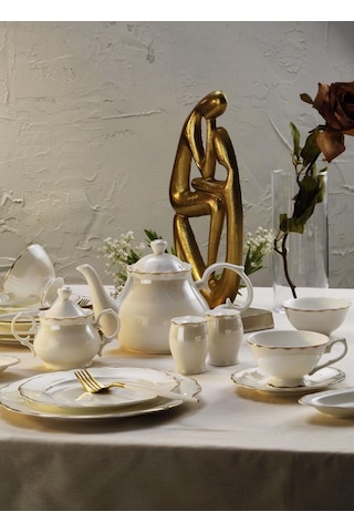 Aryıldız Milanis Bone China 36 Parça Kahvaltı Seti Beyaz