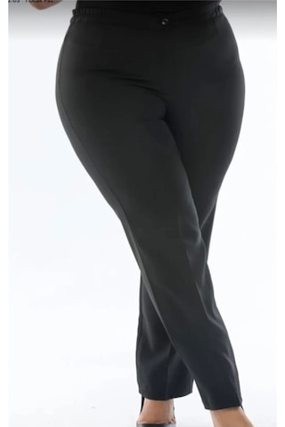 Ece Giyim Yanlardan Lastikli Büyük Beden Pantolon Plt98 Siyah