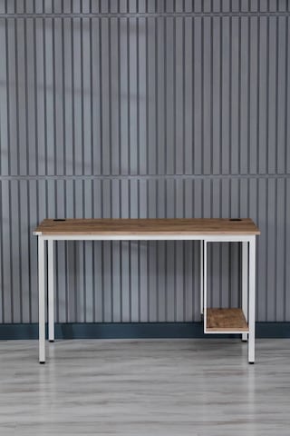 Arpelia Bilgisayar Masası Sağ Sol Yönlü Pc Kasa Raflı Beyaz - Çam