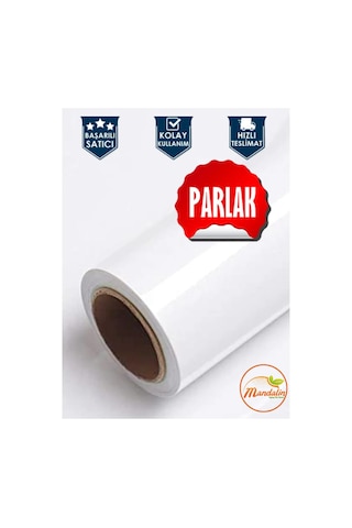 Parlak Yapışkanlı Folyo -100cm X 4 Metre Beyaz Eşya Ve Dolap Kaplama Folyosu- Kendinden Yapışkanlı