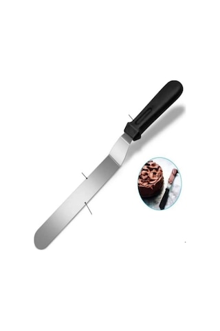 2li Set Hamur Şekillendirici Eğik Pasta Spatulası Ve Metal Hamur Kesici Kazıyıcı Spatula Sarı
