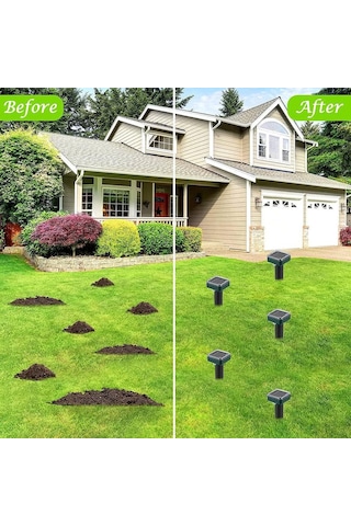 Vkemall Güneş Enerjili Ultrasonik Hayvan Kovucu - 40 Fişek Çapı, 8 Adet Yeşil Plasti K, Kimyasiz, Dış Mekan Sürüngen Ve Gölgeci Ler İçin