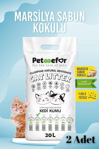 20 Lt Marsilya Sabunlu Kedi Kumu X2 Adet