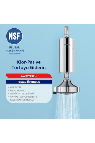 Philips Duş Filtresi Cilt ve Saç Dostu Awp1775ch Krom