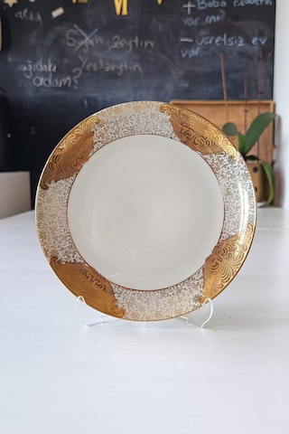 Nurantik Weiden Bavaria Alman Pasta Tabağı Altın