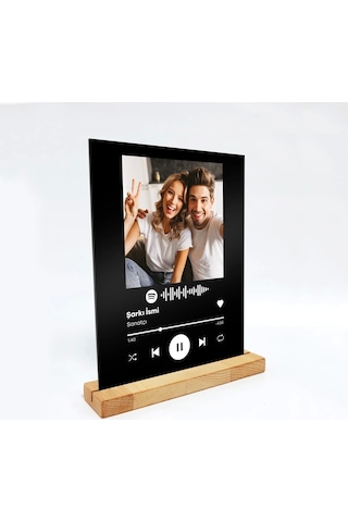 Kişiye Sevgiliye Arkadaşa Hediyelik Özel Fotoğraflı, Sözlü Ve Barkodlu Spotify Masaüstü Plak