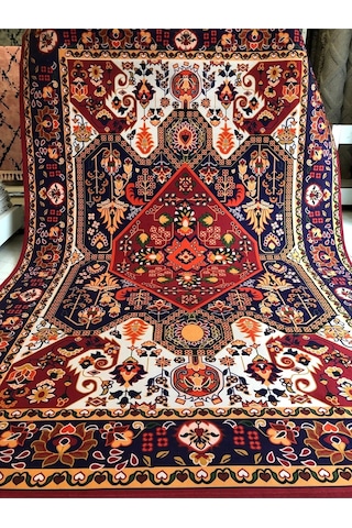 Dekoratif Yıkanabilir Halı Yeni Nesil Kaymaz Taban Salon Halısı Göbekli Çok Renkli Renkli