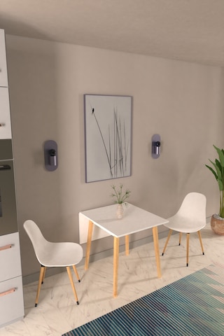Vilinze Eames Sandalye Avanos Ahşap Mutfak Masası Takımı - 70x80 Cm Beyaz