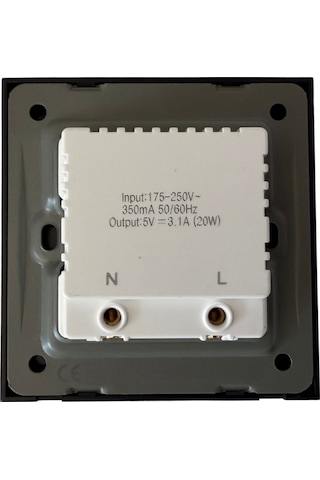 MERALLI INOX USB + USB Type-C güç prizi (20W), hakiki fırçalanmış paslanmaz çelik, çerçevesiz 86×86 Modüler kasa dahil