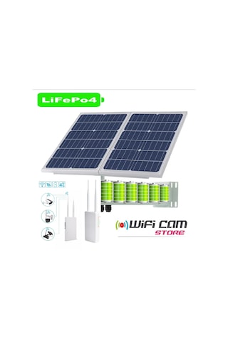 Sim Kartlı Güneş Enerjili Dış Modem Seti Lifepo4 Bataryalı