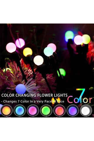 Qingmipy Güneş Enerjili Bahçe Işıkları, 10 Led Renkli, Sürekli/ayaklanan, Ip44 Su Geçirmez, 2 Adet Toplu Paket, Bahçe Ve Çatı Dekorasyonu Işıkları