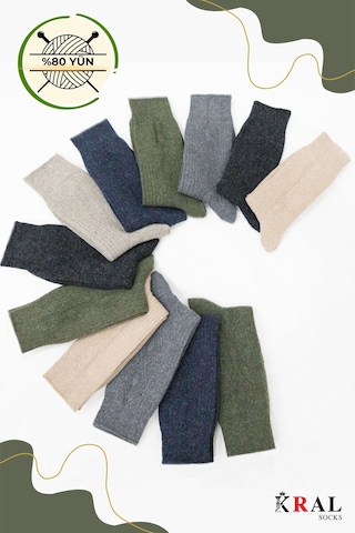 Kral Socks Lambswoll 12'li Erkek Çorap Asorti