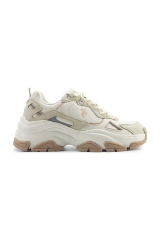 U.s Polo Assn. 5p Kalısta 5fx Bej Kadın Spor Ayakkabı Beyaz