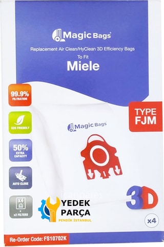 Miele Uyumlu Turbo Süpürge Toz Torbası 4 Adet