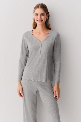 Suwen Flexible Pijama Takımı Gri Melanj