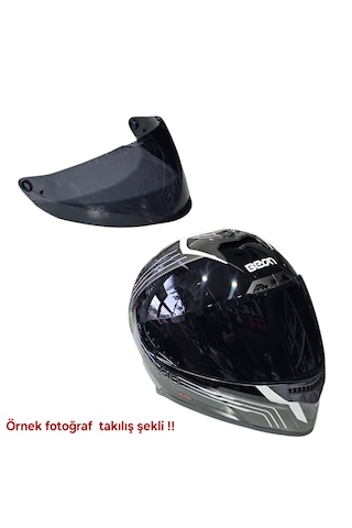 Full Face Beon Siyah Kapalı Kask Camı B507 Aynalı-1960