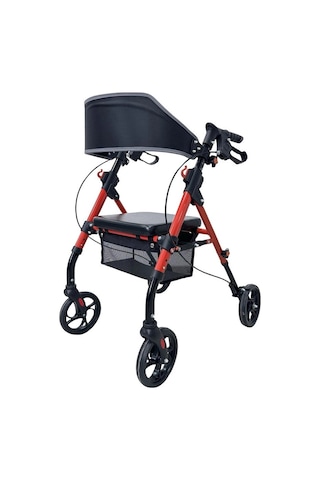 Loco Alüminyum Lüks Rollator Hafif Gövde, Fren Sistemli, Oturmalı Yürüme Destek Aracı Plus Pr-885