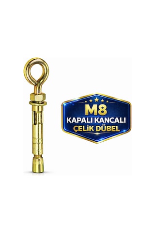 Kancalı Çelik Dübel M8 Kapalı Ağız Salıncak Boks Torbası Avize Tavan Asma Aparatı 8