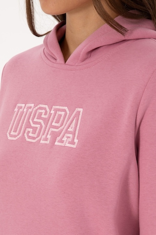 U.S. Polo Assn. Kadın Koyu Pembe Şardonlu Kapüşonlu Basic Sweatshirt 50313566-VR167
