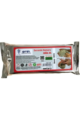 Emin Seramik Hamuru Doğal Kil 500 G Beyaz