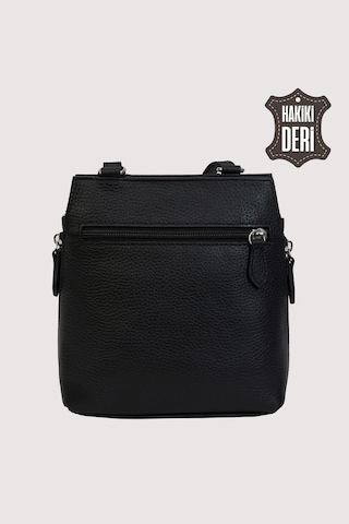 Hakiki Deri Kadın Deri Omuz Çantası Siyah Smr562 Siyah