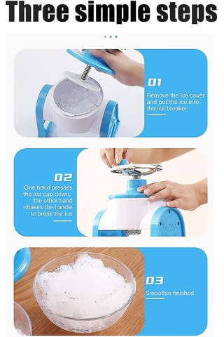 Tcherchı Manuel Ev Tipi Küçük Buz Makinesi, Mini El Buz Kırıcı Mavi