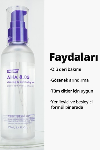 Frankly Aha Gözenek Sıkılaştırıcı Ve Aydınlatıcı Glikolik Asit İçerikli Tonik 100 ML