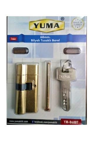 Yuma Pirinç Bilyalı Barel Tuzaklı Kapı Bareli 68mm Çelik Kapı Göb