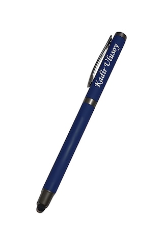 Kişiye Özel Dokunmatik Uyumlu Jel Kalem Metal Gövde, Stylus Uçlu Mavi